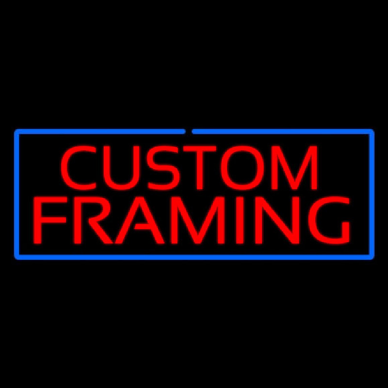 Red Custom Framing Blue Border Neontábla