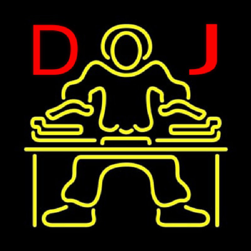 Red DJ Disc Jockey Music Neontábla