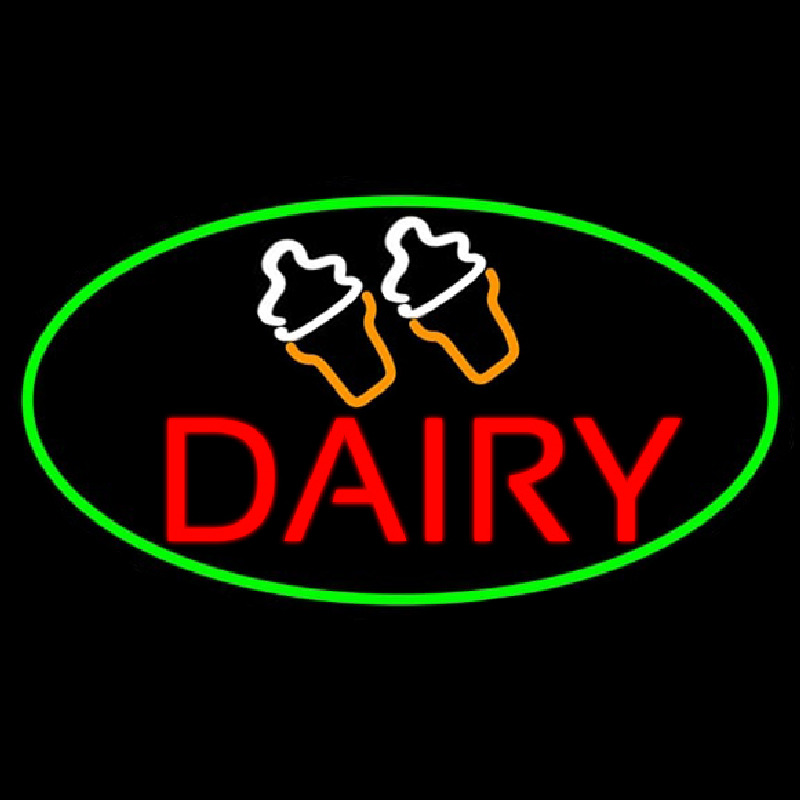 Red Dairy With Logo Neontábla