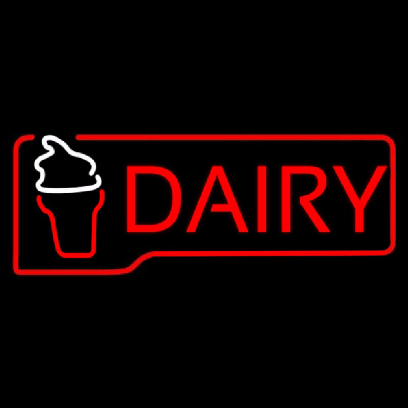 Red Dairy With Logo Neontábla