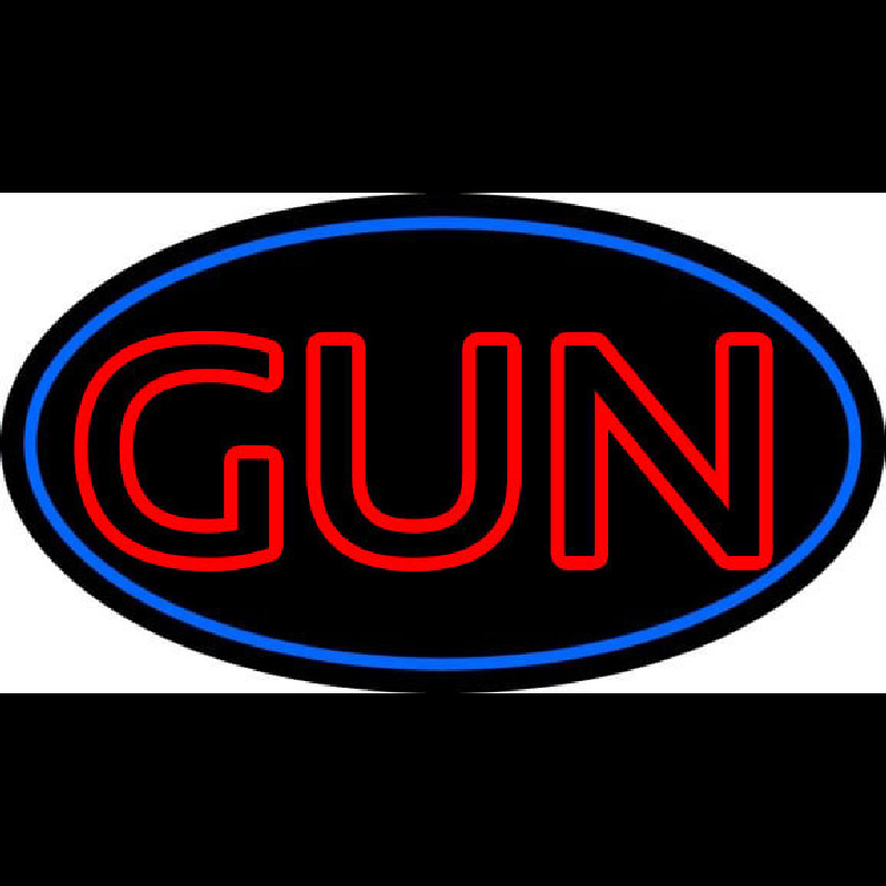 Red Double Stroke Gun Neontábla