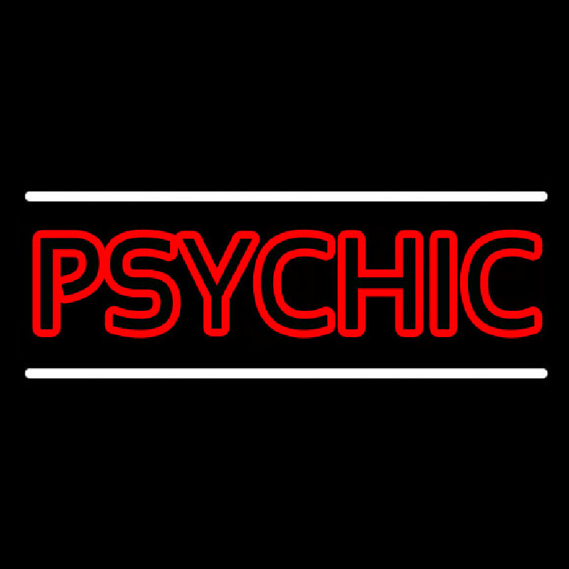 Red Double Stroke Psychic White Line Neontábla