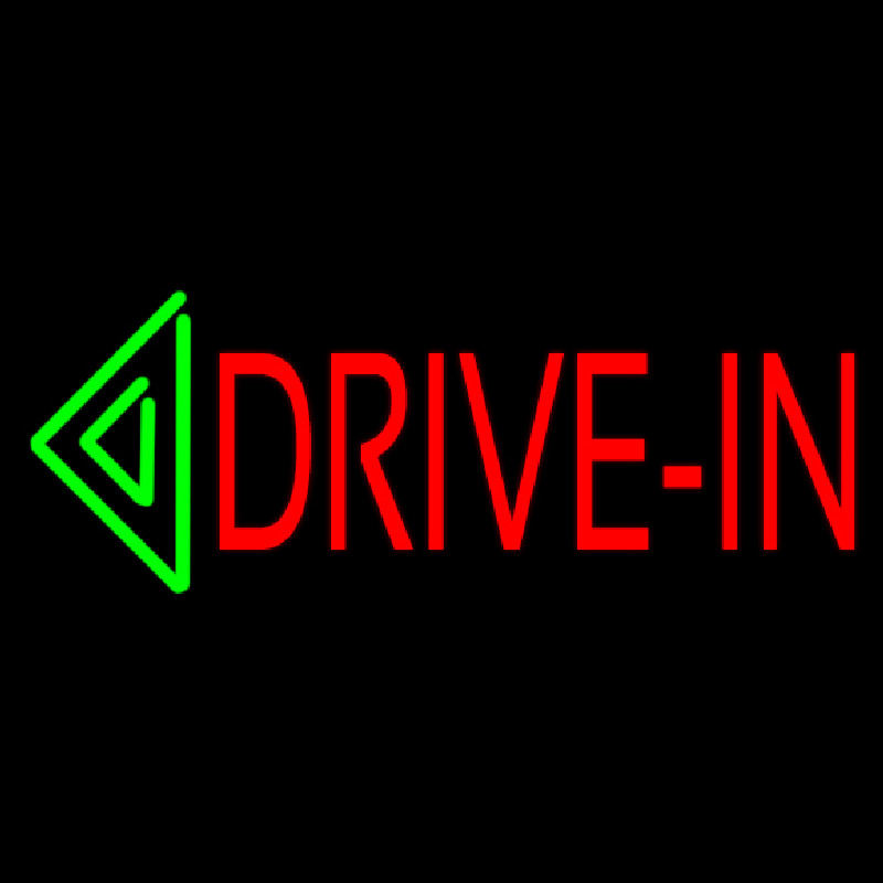 Red Drive In Green Arrow Neontábla