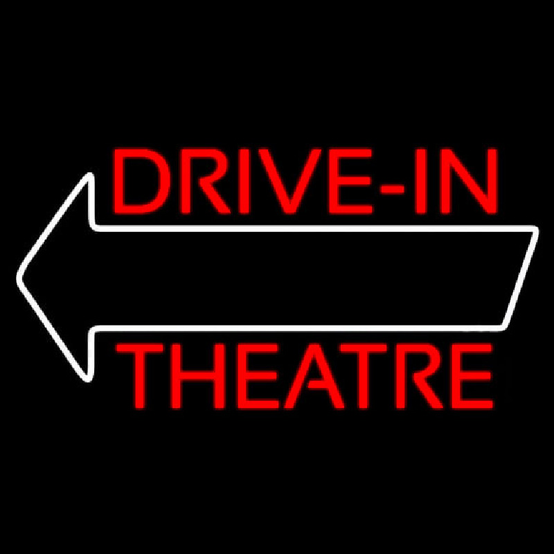 Red Drive In Theatre White Arrow Neontábla