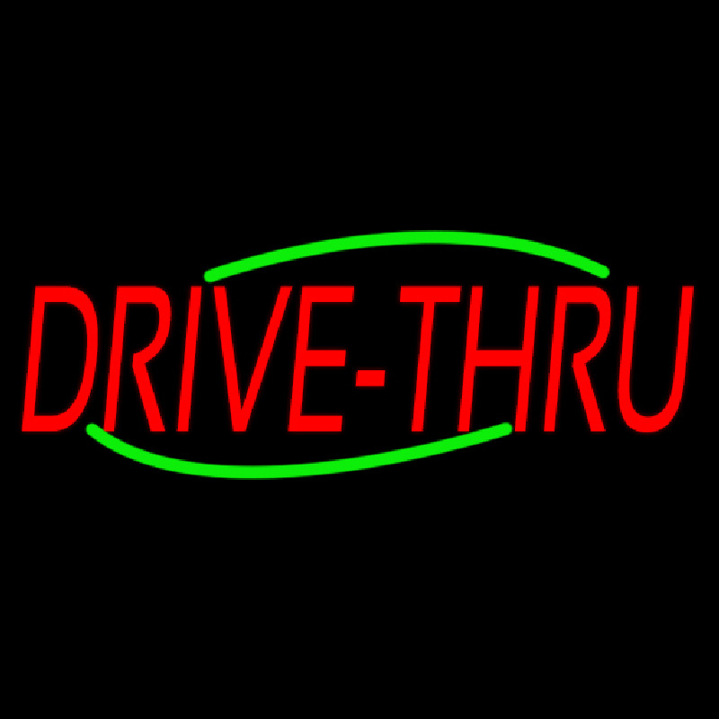 Red Drive Thru Neontábla