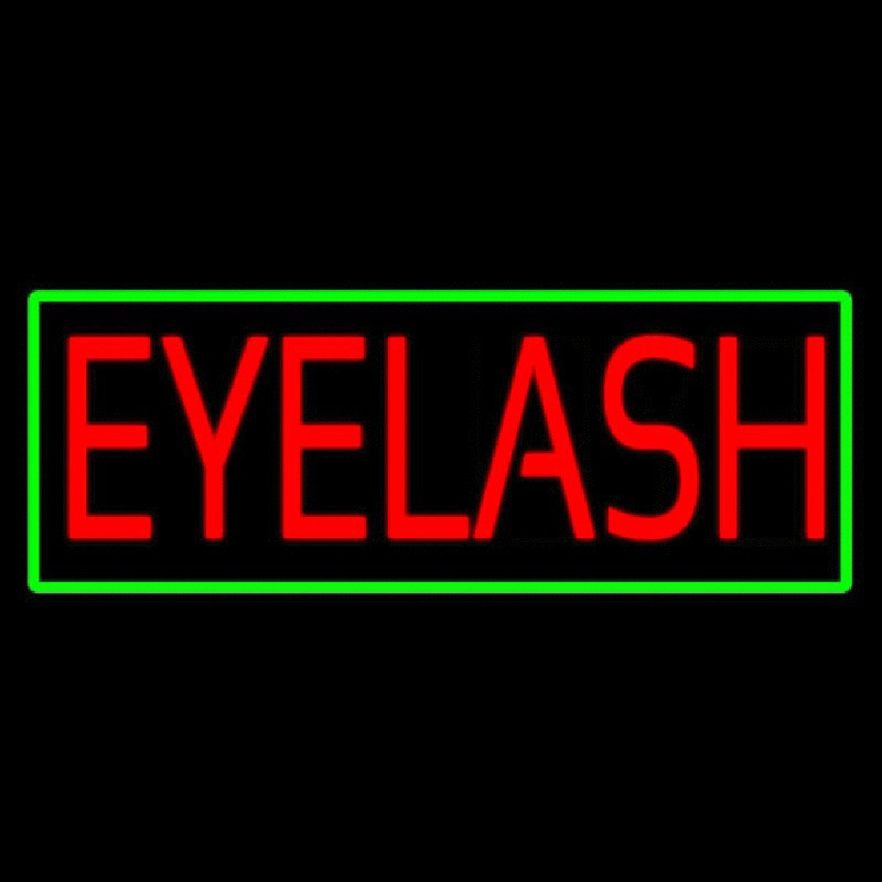 Red Eyelash Green Border Neontábla