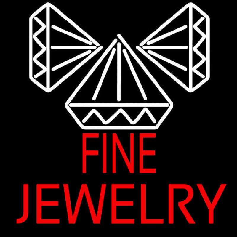 Red Fine Jewelry Block Neontábla