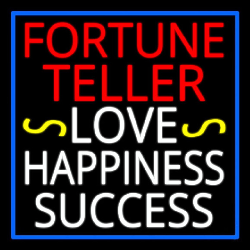 Red Fortune Teller White Love Happiness Success Neontábla