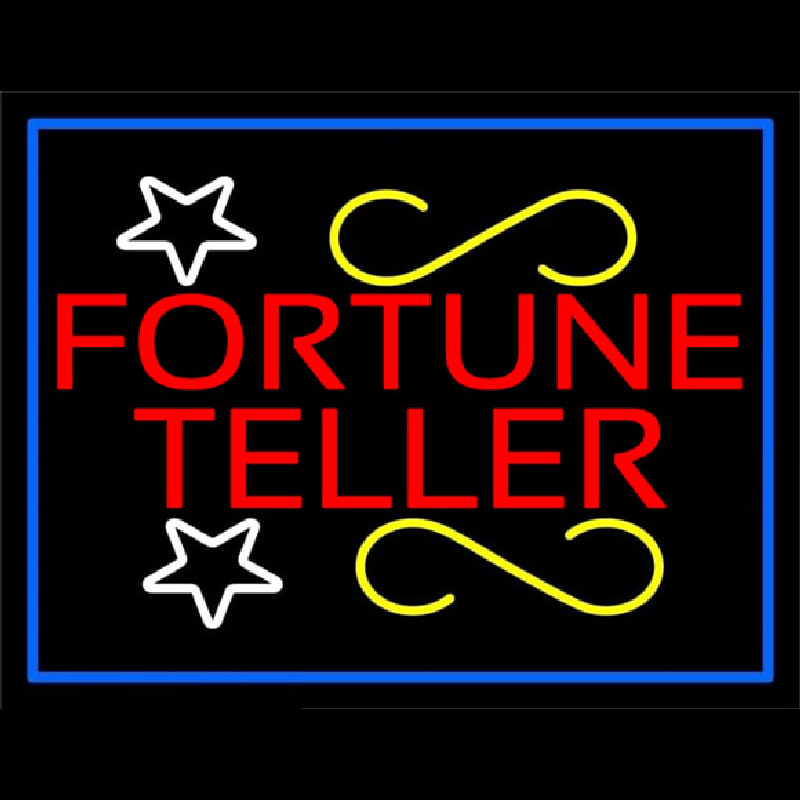 Red Fortune Teller With Blue Border Neontábla