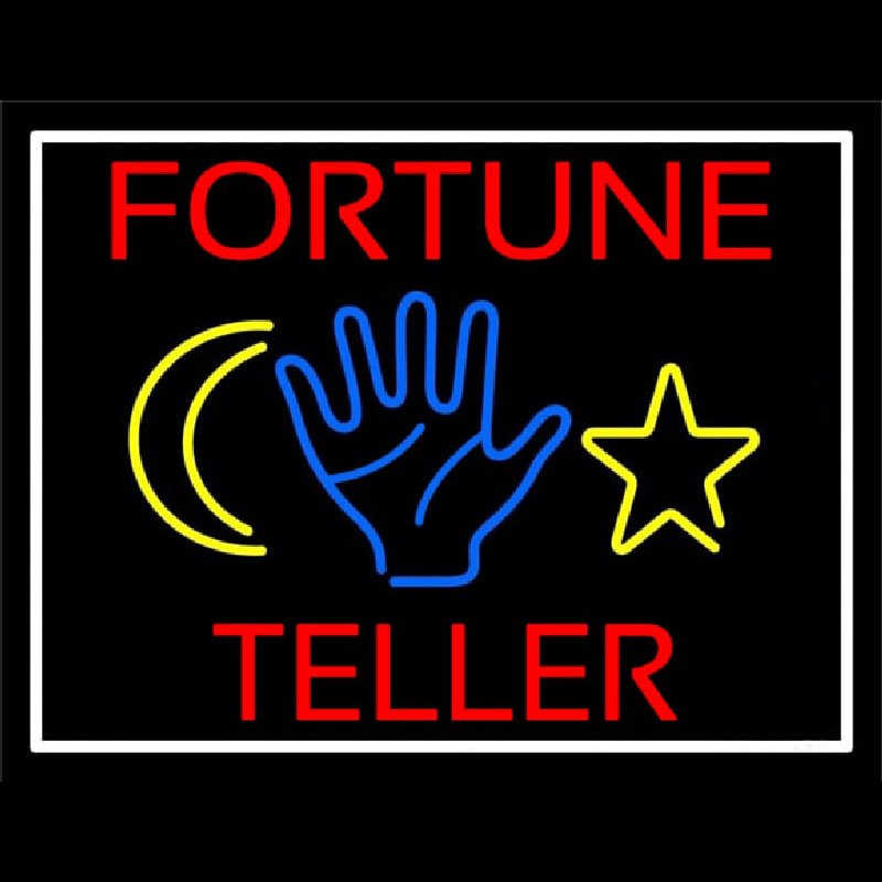 Red Fortune Teller With Logo Neontábla