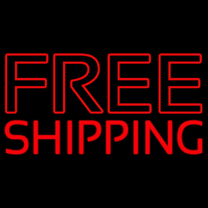 Red Free Shipping Block Neontábla