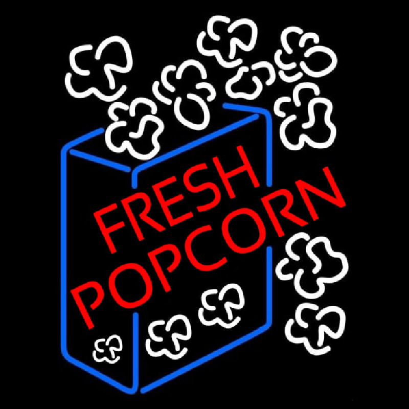 Red Fresh Popcorn Neontábla