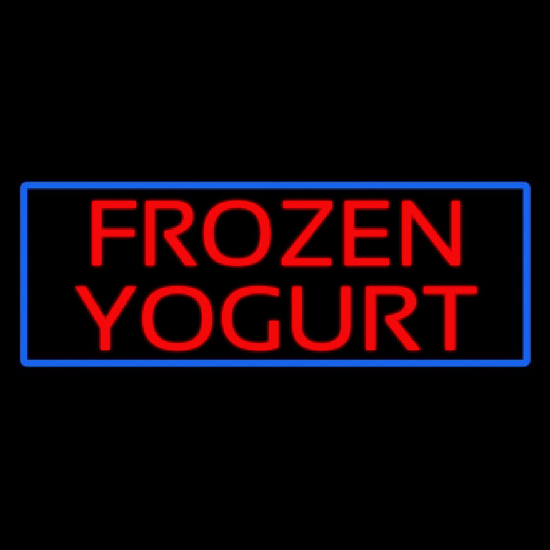 Red Frozen Yogurt With Blue Border Neontábla