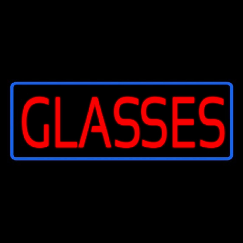 Red Glasses Blue Border Neontábla