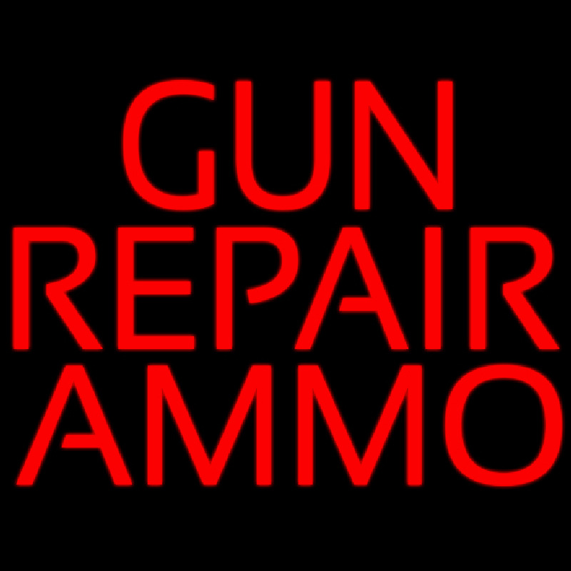 Red Gun Repair Ammo Neontábla