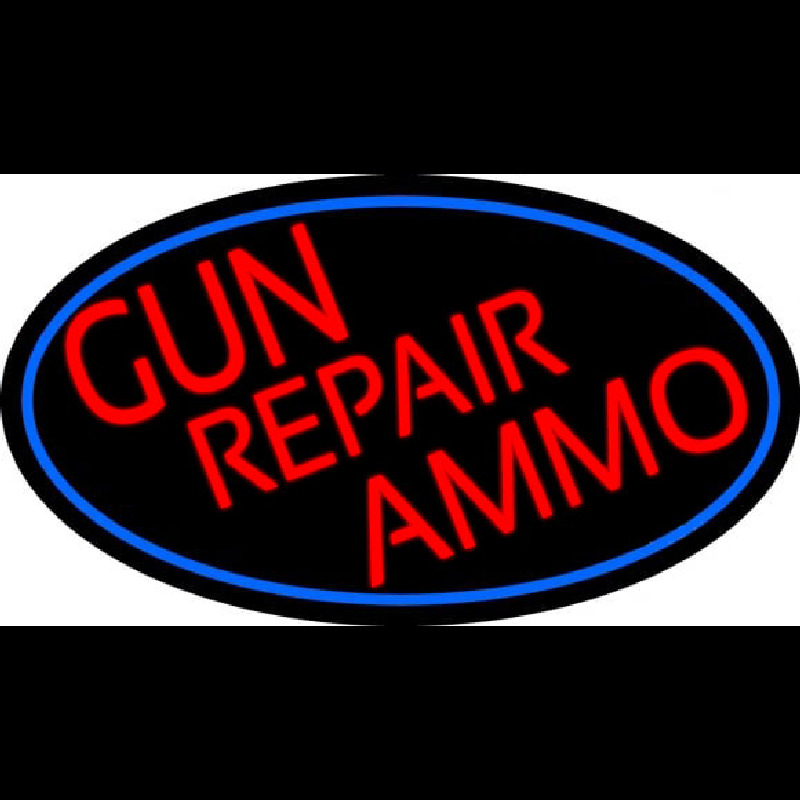 Red Gun Repair Ammo Neontábla