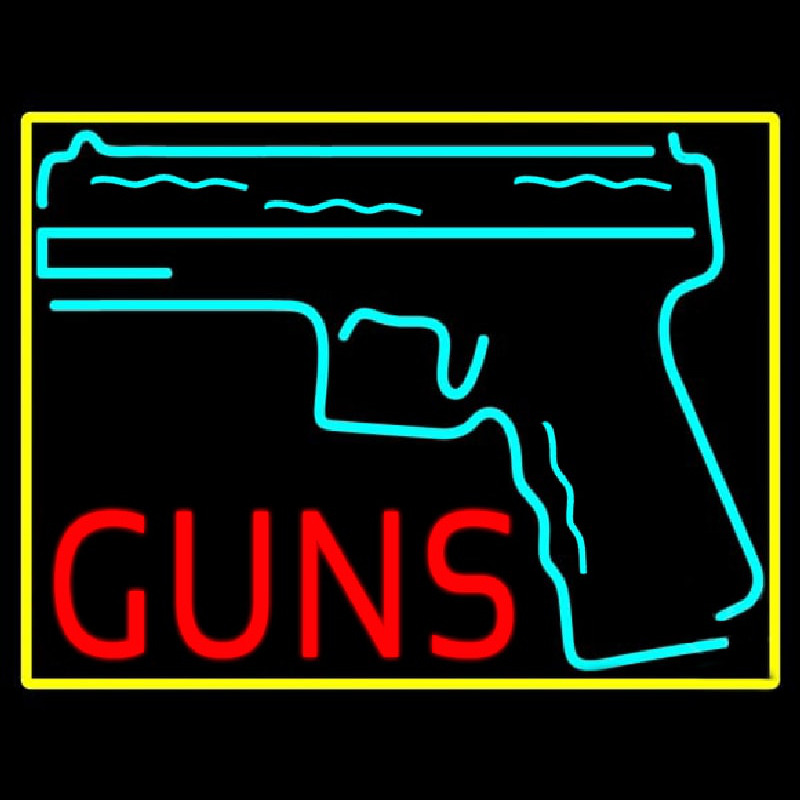 Red Gun Turquoise Logo Neontábla