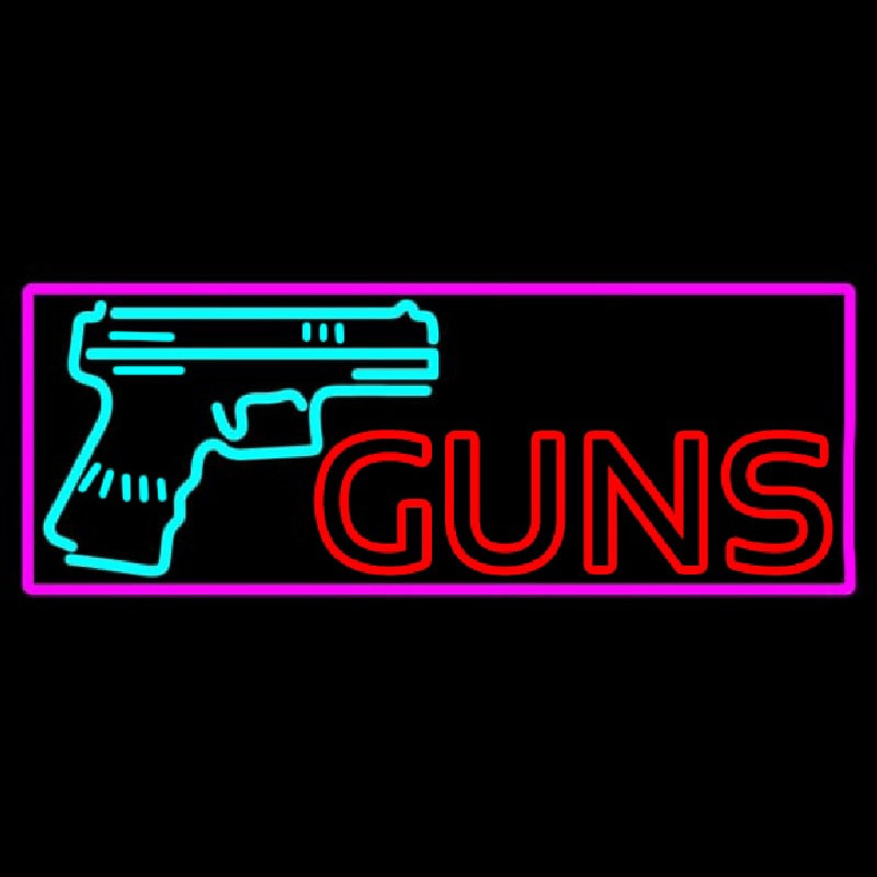 Red Gun Turquoise Logo Neontábla