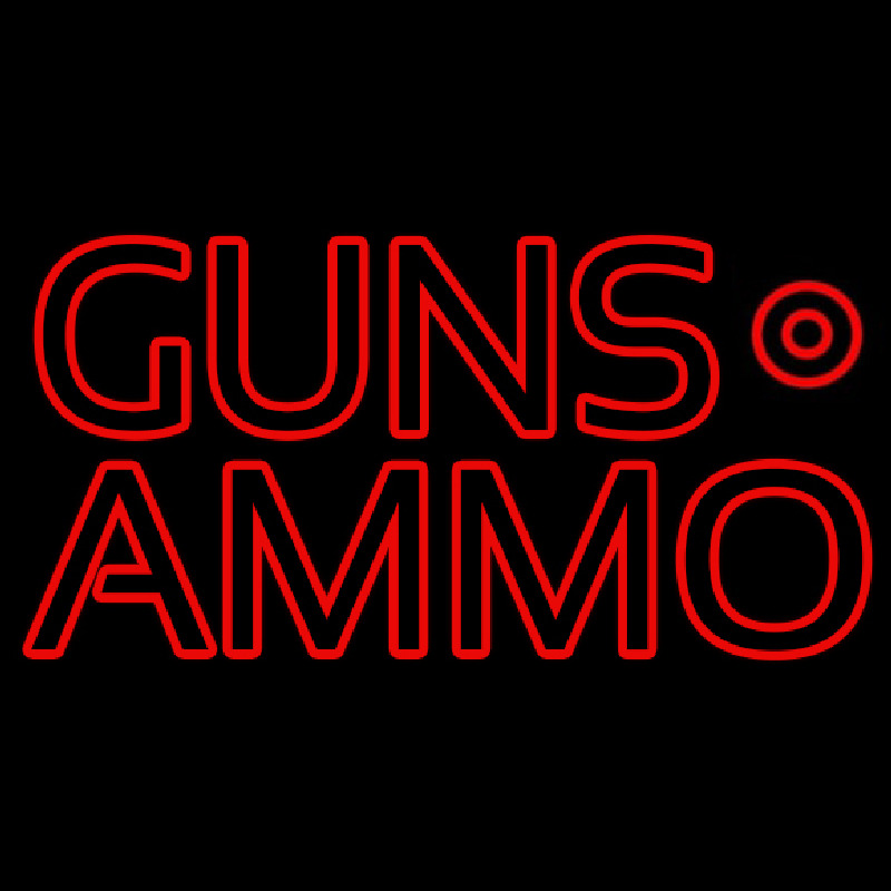 Red Guns Ammo Neontábla