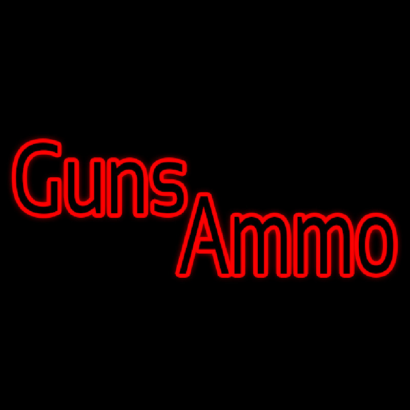 Red Guns Ammo Neontábla