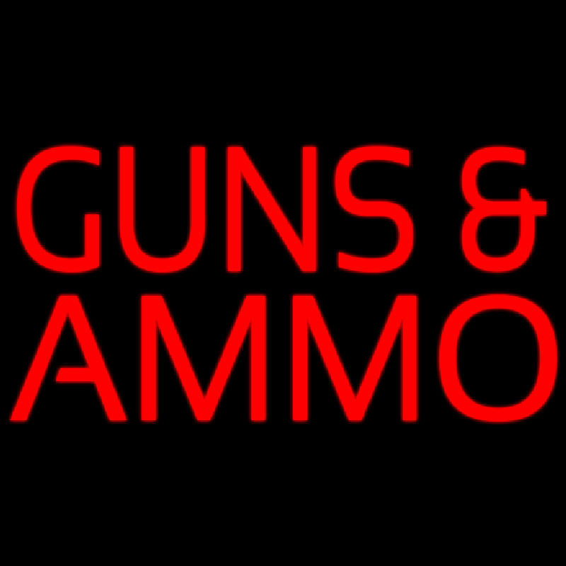 Red Guns And Ammo Block Neontábla