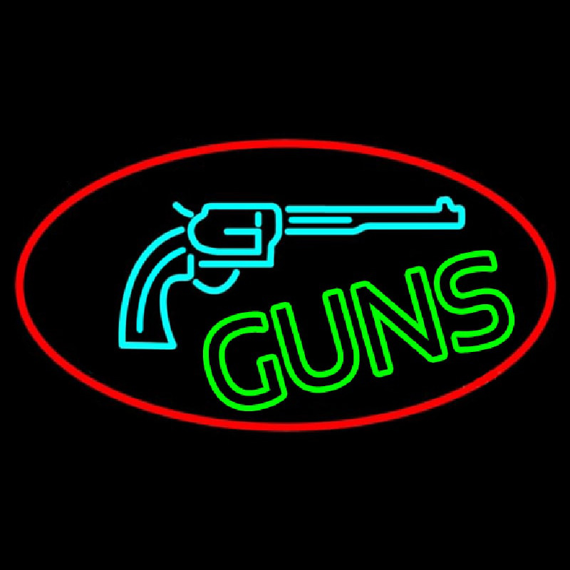 Red Guns Turquoise Logo Neontábla