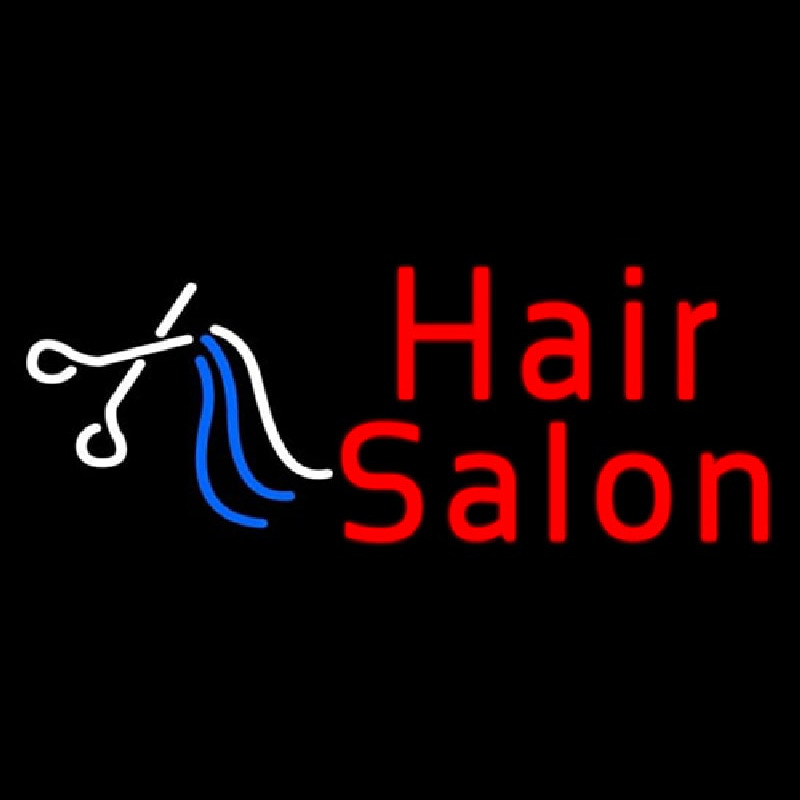 Red Hair Salon With Scissor Neontábla