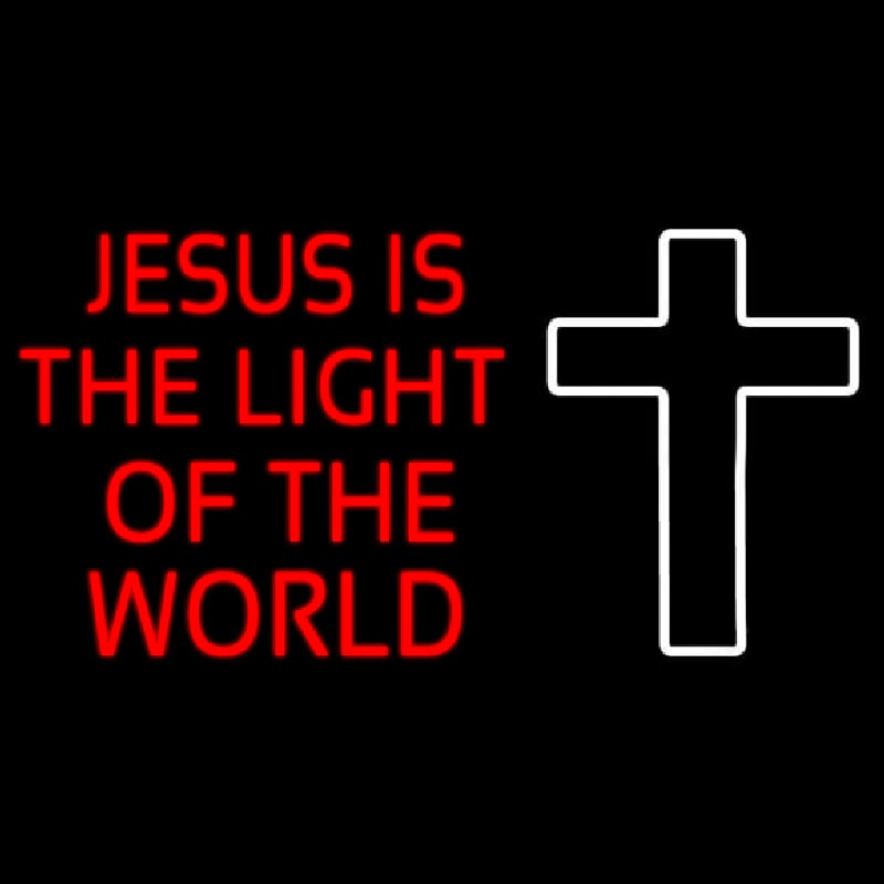 Red Jesus Is The Light Of The World Neontábla