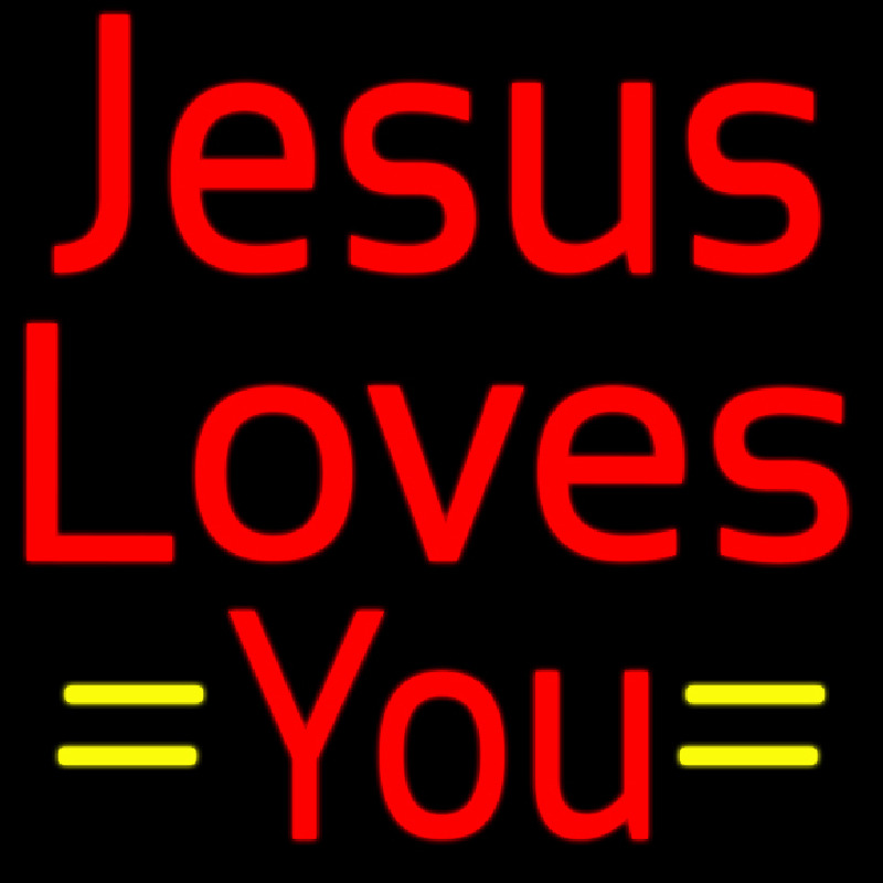 Red Jesus Loves You Neontábla