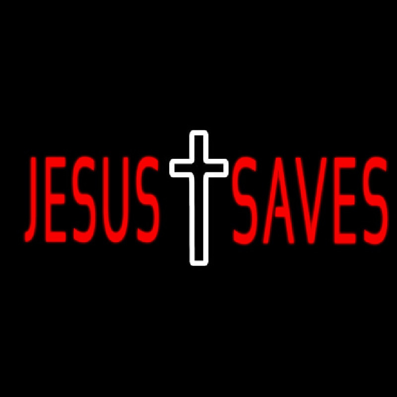 Red Jesus Saves Neontábla