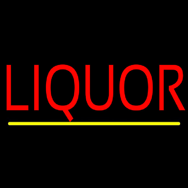 Red Liquor Yellow Line Neontábla