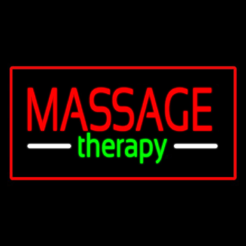 Red Massage Therapy Red Border Neontábla