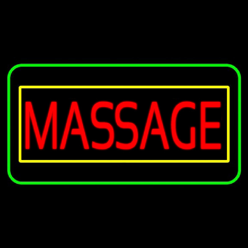 Red Massage Yellow Green Border Neontábla