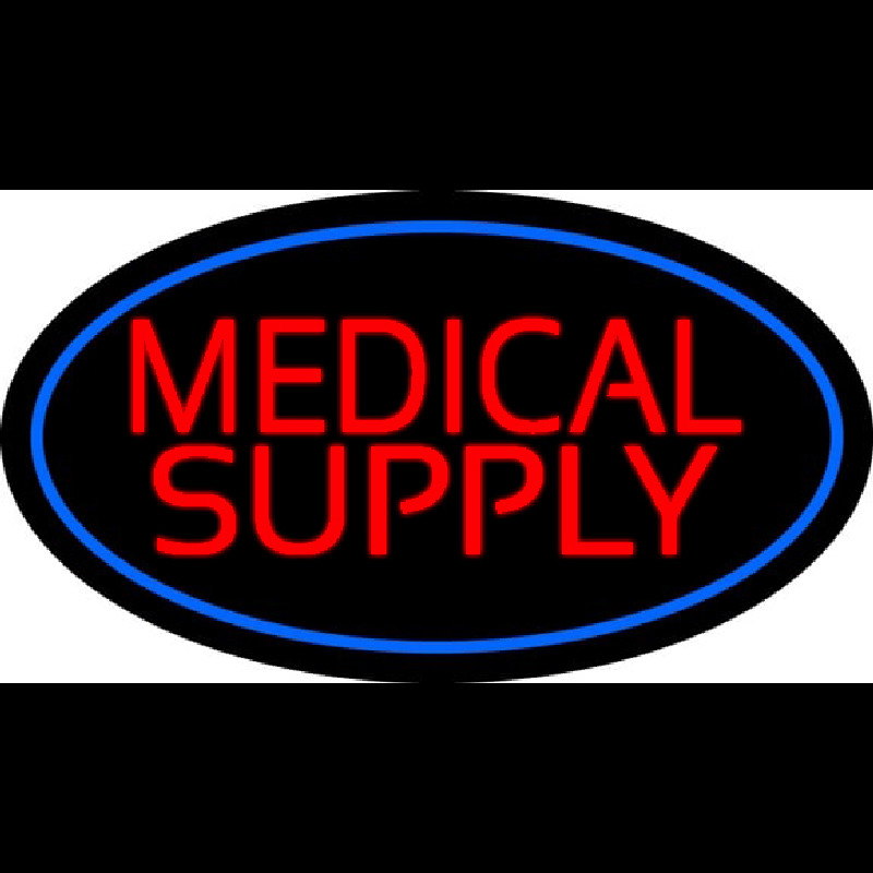 Red Medical Supply Oval Blue Neontábla