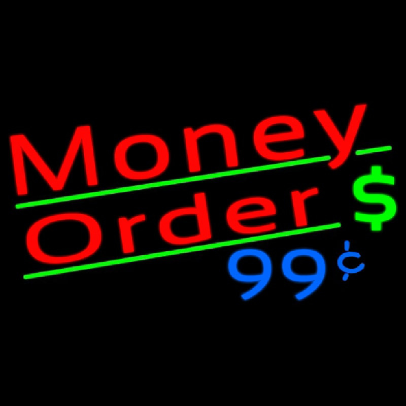 Red Money Order Dollar Logo Neontábla