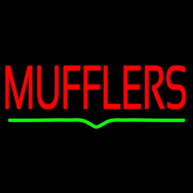 Red Mufflers Green Line Neontábla
