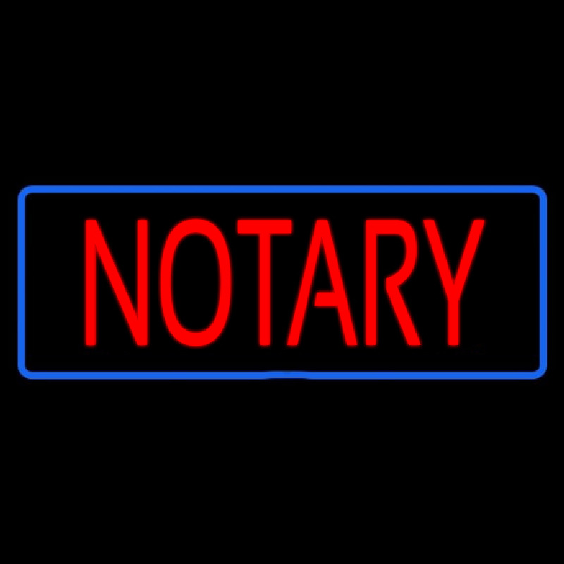 Red Notary Blue Border Neontábla