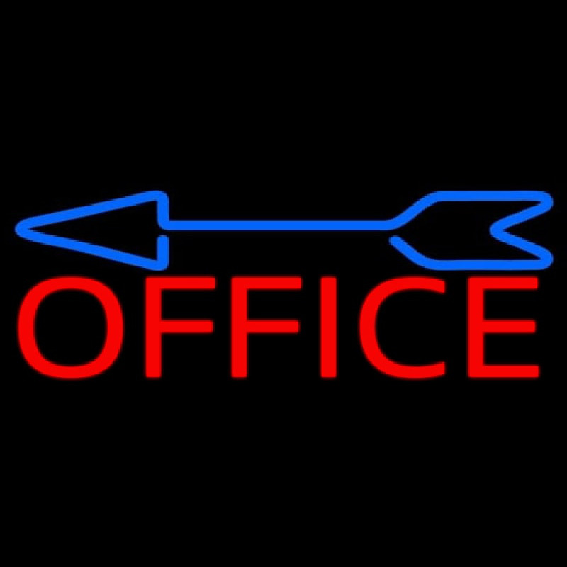 Red Office With Arrow 1 Neontábla