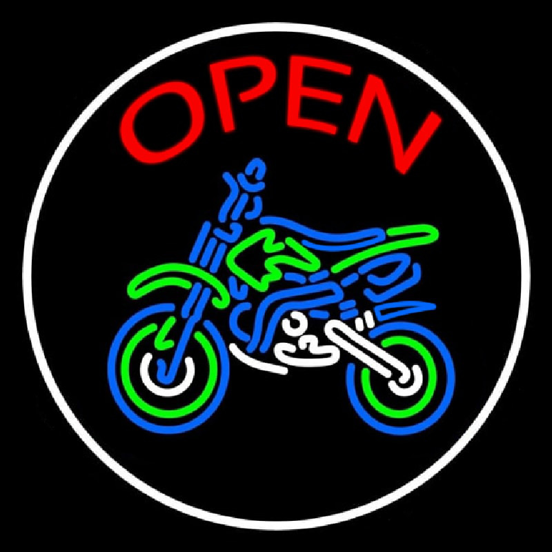 Red Open Bike Logo Neontábla