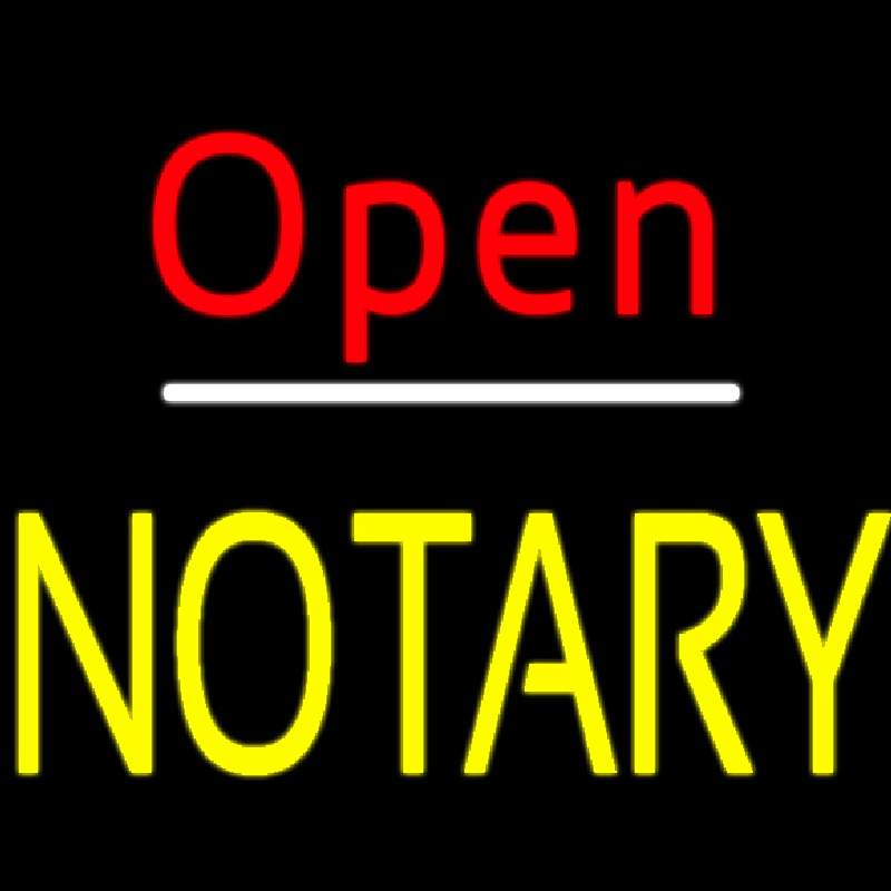 Red Open Yellow Notary Neontábla