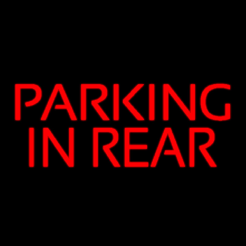 Red Parking In Rear Neontábla