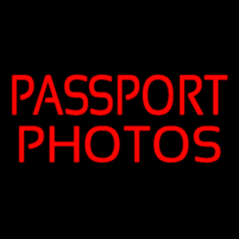 Red Passport Photos Neontábla
