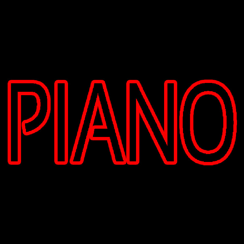 Red Piano Block Neontábla