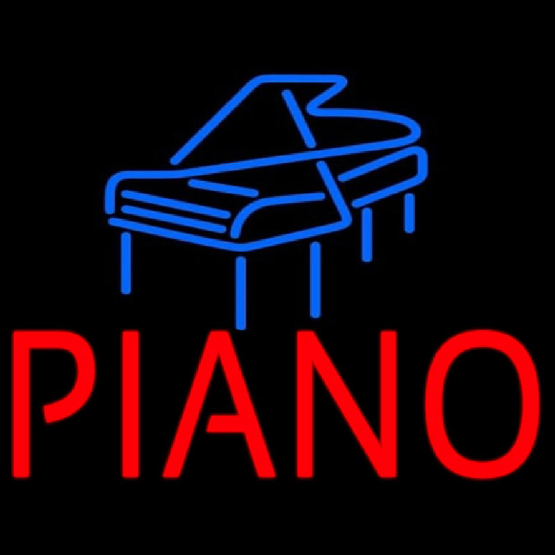 Red Piano Blue Logo 1 Neontábla