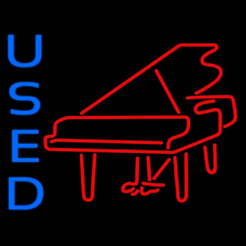 Red Piano Logo Blue Used 1 Neontábla