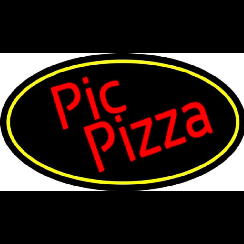 Red Pie Pizza Oval Neontábla