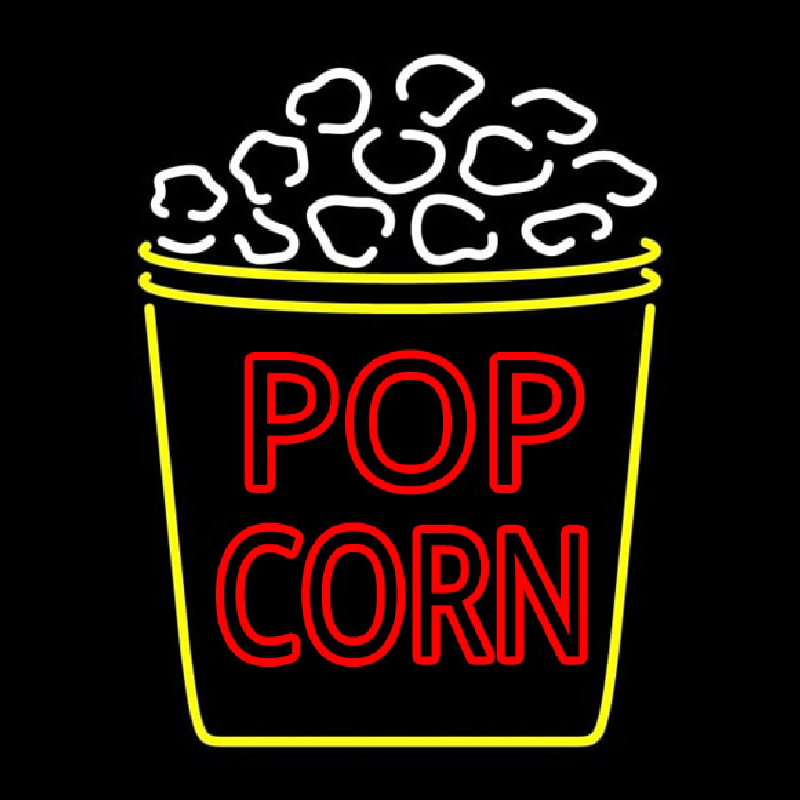 Red Pop Corn Logo Neontábla