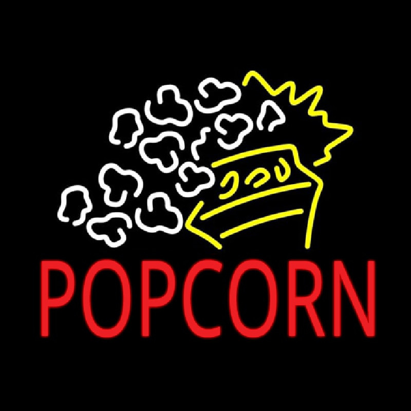 Red Popcorn With Logo Neontábla