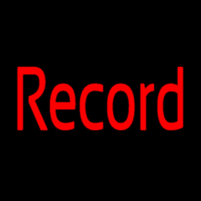 Red Record Cursive Neontábla
