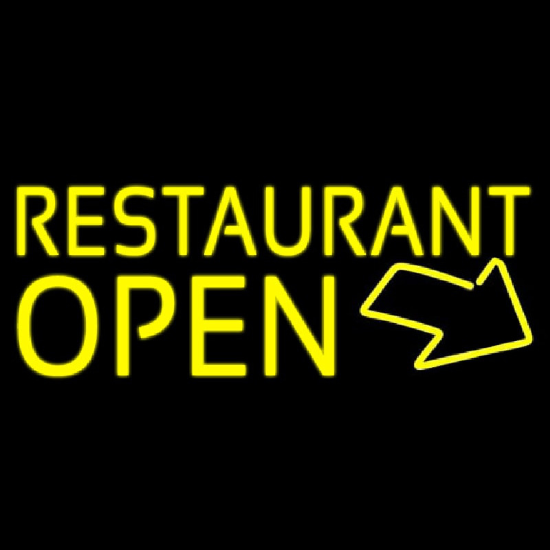 Red Restaurant Open With Arrow Neontábla